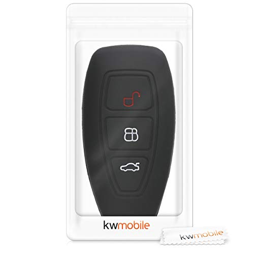 kwmobile Funda Compatible con Ford Llave de Coche Keyless Go de 3 Botones - Carcasa Protectora Suave de Silicona - Rally