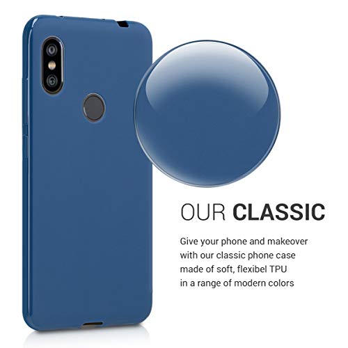 kwmobile Funda Compatible con Xiaomi Redmi Note 6 Pro - Carcasa de TPU Silicona - Protector Trasero en Azul Marino