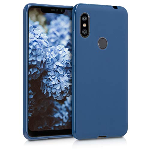kwmobile Funda Compatible con Xiaomi Redmi Note 6 Pro - Carcasa de TPU Silicona - Protector Trasero en Azul Marino
