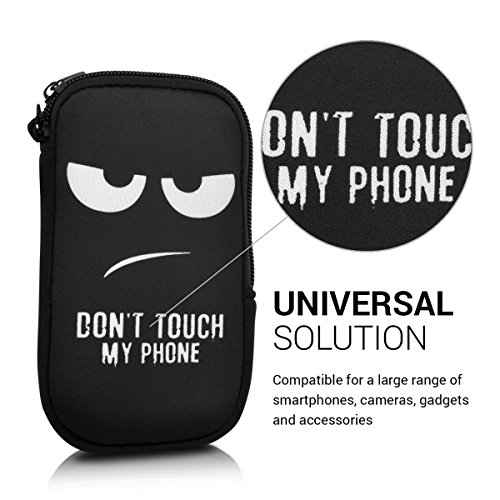 kwmobile Funda Universal para móvil de M - 5,5" - Estuche de Neopreno con Cierre - Carcasa Don't Touch my Phone