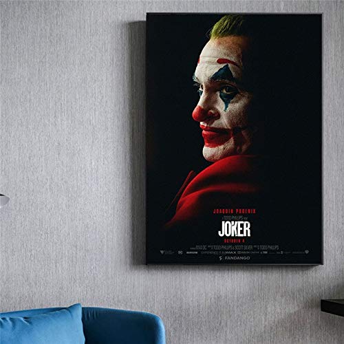 KWzEQ Cartel de la Pared de la decoración del hogar del Payaso de la Estrella de Cine, Arte Mural de la Moda en la Lona,50X75cm,Pintura sin Marco