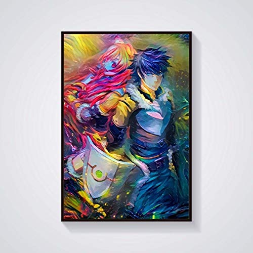 KWzEQ Imprimir en Lienzo Cartel de Personajes de Anime, póster Moderno y decoración para Arte de pared60x75cmPintura sin Marco