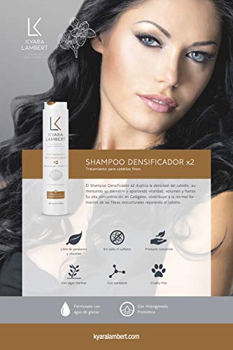 Kyara Lambert - Shampoo Densificador x2 con Colágeno Marino concentrado | Densyfing Shampoo | Champú para Cabellos Finos, Volumen, Vitalidad y Fuerza