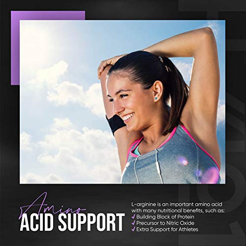 L-Arginina con BioPerine® & Cápsulas de Biotina - 1000 mg - Aminoácidos Potentes - Sin OMG, Sin gluten, 120 Cápsulas Veganas (1 paquete) (1 paquete)