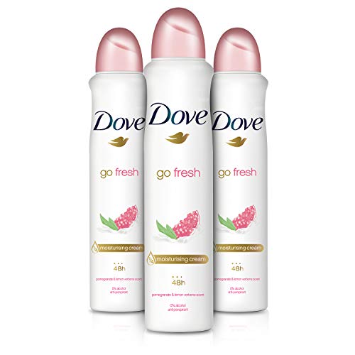 l Dove Go Fresh Desodorante Antitranspirante en Aeroso de Granada, Pack de 3