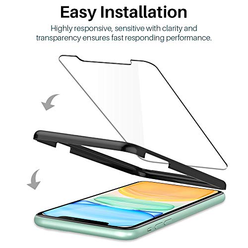 L K [4 Pack] 2 Pack Protectores de Lente de Cámara + 2 Pack Protector de Pantalla + Funda de Acrílico para iPhone 11 6.1", HD Clear Camera Protector de Cristal Vidrio Templado