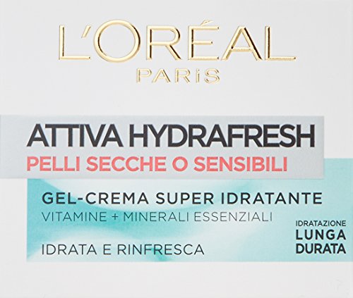 L 'Oréal Paris activa Hydrafresh Gel-Crema Super Hidratante, parches Cubos o sensibles, 50 ml [versión Inglés]
