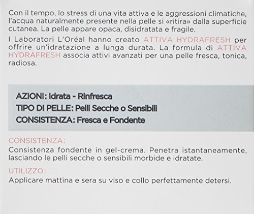 L 'Oréal Paris activa Hydrafresh Gel-Crema Super Hidratante, parches Cubos o sensibles, 50 ml [versión Inglés]