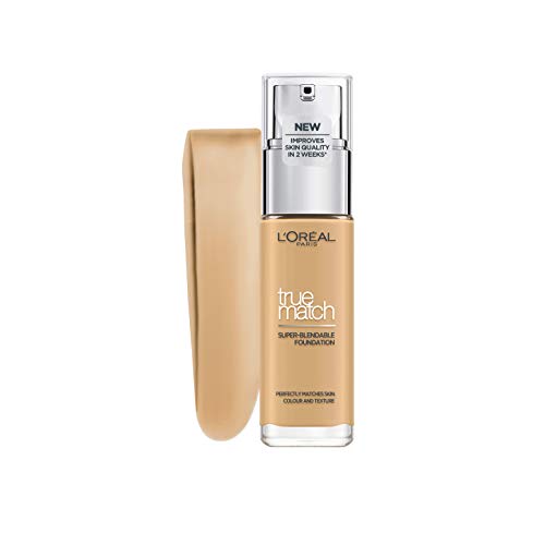 L 'Oréal Paris Foundation Perfect Match, base de maquillaje; Fusión Perfecta con el tono de piel y Humedad 24 h, 4.D/4.W Golden Natural, 30 ml