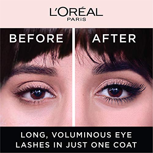 L 'Oreal Paris - Maquillaje voluminoso paraíso pestañas resistente al agua máscara de pestañas, Negro absoluto 204.