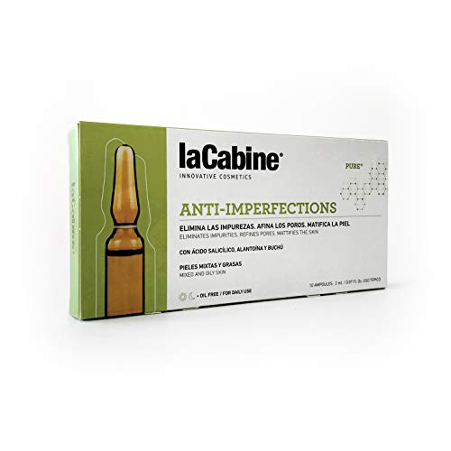 La Cabine Ampollas Anti-Imperfecciones MAPD-01784 Tratamiento Antiacné con Ácido Salicílico Exfoliante y Matificante para Piel Grasa, 10 x 2 ml