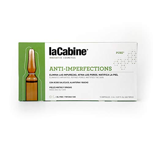 La Cabine Ampollas Anti-Imperfecciones MAPD-01784 Tratamiento Antiacné con Ácido Salicílico Exfoliante y Matificante para Piel Grasa, 10 x 2 ml