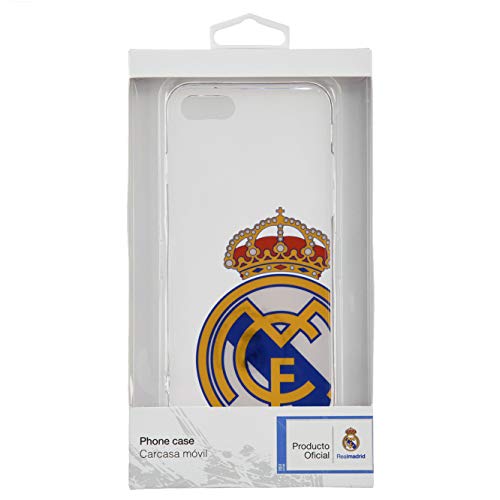 LA CASA DE LAS CARCASAS Funda Oficial del Real Madrid Escudo Transparente para iPhone 6 Plus - 6s Plus. Protege tu iPhone con los Colores y el Escudo del Real Madrid