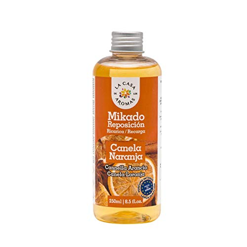 LA CASA DE LOS AROMAS Mikado Reposicion 250 Ml Sin Varillas (Canela Naranja, 1)