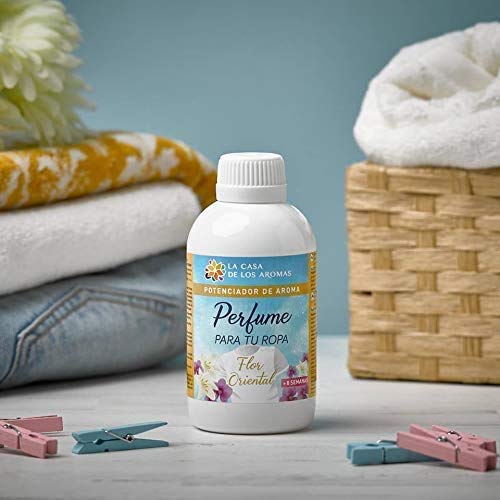La Casa de los Aromas, Perfume para tu Ropa Aroma Flor Oriental, Potenciador de Aroma para tu ropa, en Lavadora o a Mano, 250ml