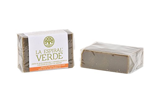 La Espiral Verde Jabón de Algas Espirulina y Laminaria Atlántica con Aceite de Oliva y A.E. Naranja - 100 gr