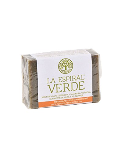 La Espiral Verde Jabón de Algas Espirulina y Laminaria Atlántica con Aceite de Oliva y A.E. Naranja - 100 gr