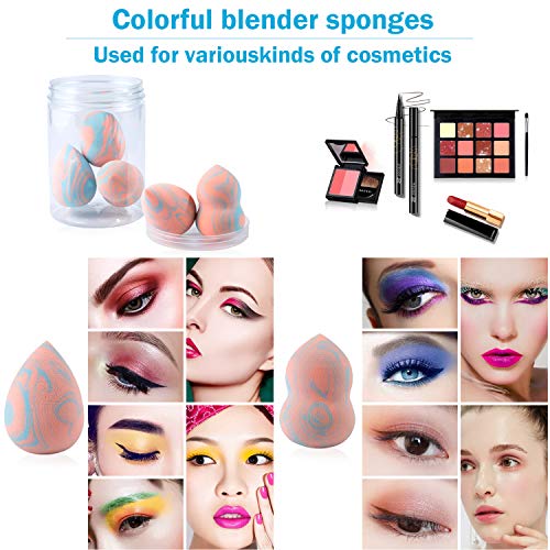 La esponja de maquillaje, las esponjas de base de Blender, la licuadora de belleza, Esponja de maquillaje de belleza para base de maquillaje completa （5PCS）