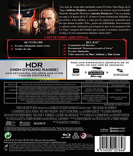 La Máscara del Zorro (4K UHD + BD) [Blu-ray]