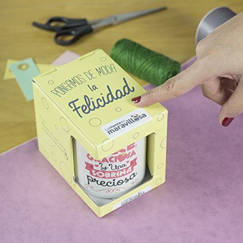 La Mente es Maravillosa - Taza con Frase y dibujo divertido (Eres dulce, graciosa y una sobrina preciosa) Taza Regalo SOBRINA