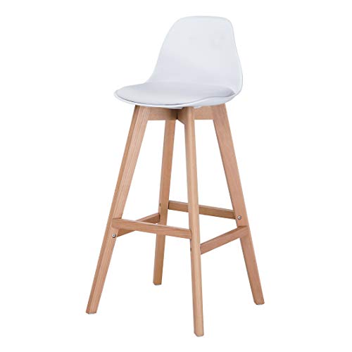 La Silla Española Salou Taburete, Telas, Blanco, 97cm (Alto) x 41cm (Fondo) x 43.5cm (Ancho)