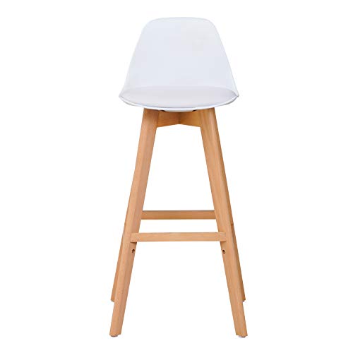 La Silla Española Salou Taburete, Telas, Blanco, 97cm (Alto) x 41cm (Fondo) x 43.5cm (Ancho)