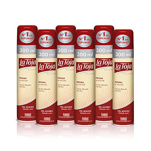 La Toja Hidrotermal Espuma Afeitar para pieles sensibles - 300 ml (pack de 6), Total: 1800 ml