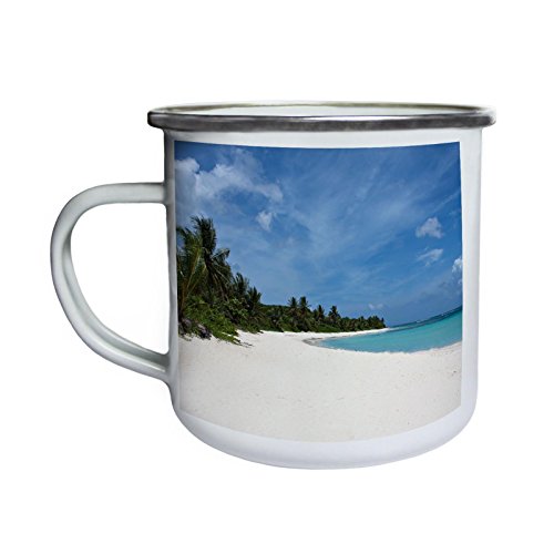 La vida es bella La playa del mundo Retro, lata, taza del esmalte 10oz/280ml b962e