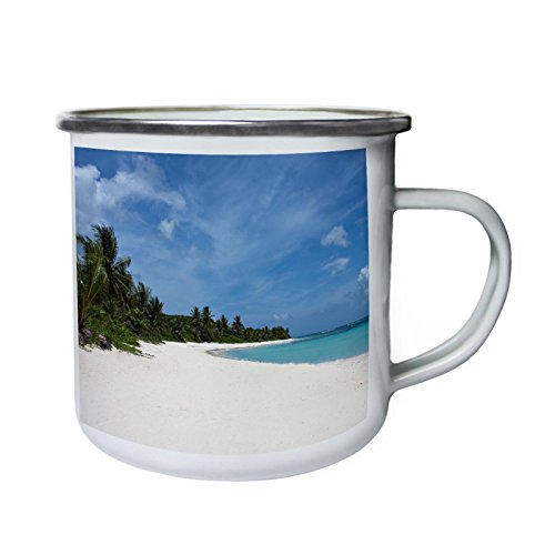 La vida es bella La playa del mundo Retro, lata, taza del esmalte 10oz/280ml b962e