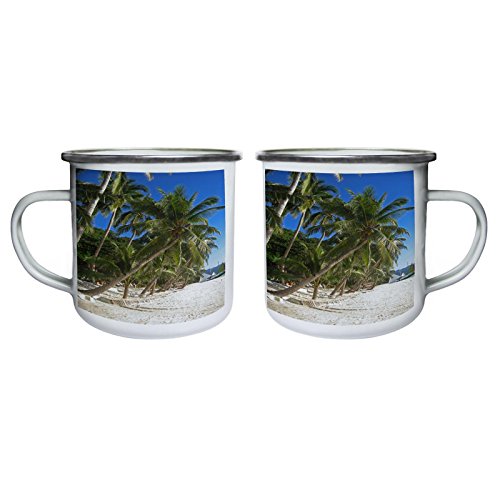La vida es bella La playa del mundo Retro, lata, taza del esmalte 10oz/280ml b971e