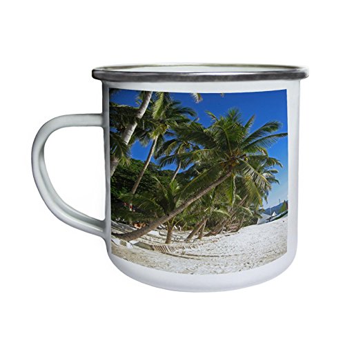 La vida es bella La playa del mundo Retro, lata, taza del esmalte 10oz/280ml b971e