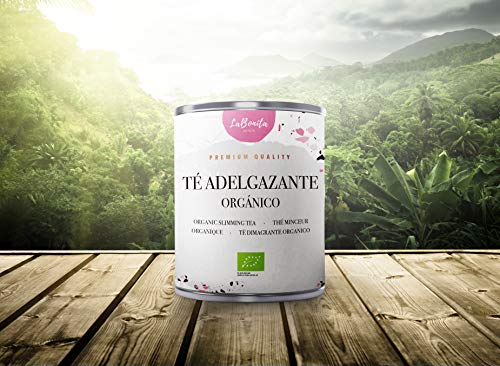 LaBonita Nature, Té Adelgazante quemagrasa para pérdida de peso. 100% Orgánico. Compuesto de té rojo pu-erh, manzana, hibisco, escaramujo y cola de caballo, [Calidad Premium], Lata granel, 100