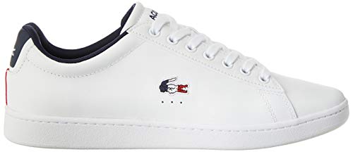 Lacoste Carnaby EVO TRI1 SMA, Zapatillas para Hombre, Blanco (Wht/Nvy/Red), 42.5 EU