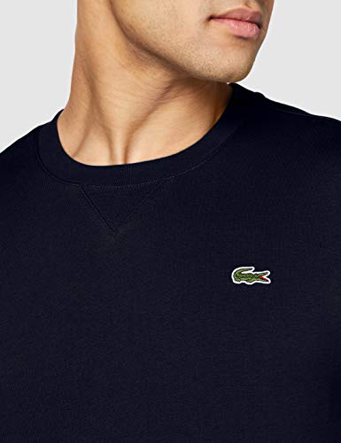 Lacoste Crew Neck-sudadera Hombre, azul (Marine), Medium (Talla del fabricante : 4)