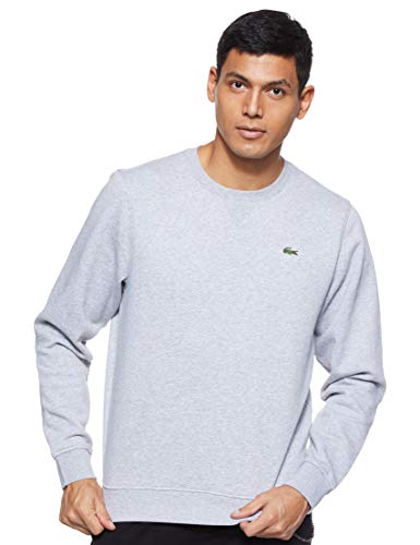 Lacoste Crew Neck-sudadera Hombre, gris (Argent Chine), Small
