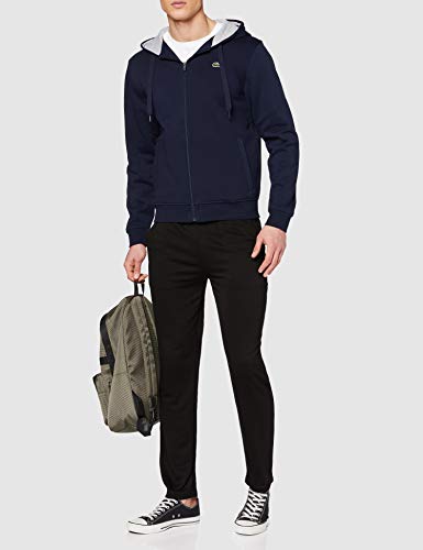Lacoste Sport SH7609 Sudadera con Capucha, Azul (Marine/Argent Chine), Small (Talla del Fabricante: 3) para Hombre