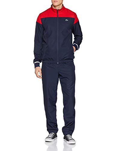 Lacoste Sport Wh3584 Conjunto Ropa Deportiva, Azul (Rouge/Marine-Blanc 457), Small (Talla del Fabricante: 3) para Hombre