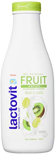 Lactovit - Gel de Ducha Hidratante Fruit Antiox Elasticidad y Cuidado con Kiwi y Uva, para Pieles Normales y Secas - 600 ml