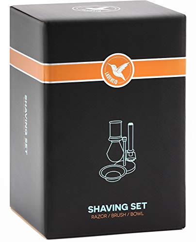 Ladeheid Set de Afeitado con Tazón Pelo Puro de Tejón y Afeitadora LA40-145