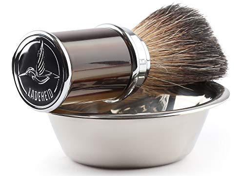Ladeheid Set de Afeitado con Tazón Pelo Puro de Tejón y Afeitadora LA40-145