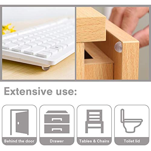 Lagrimas Silicona, SANGGI 290 Piezas Topes Adhesivos Transparentes, Pies de Goma Transparentes, Almohadilla Autoadhesiva,Amortiguación de Ruido,protector antigolpes,búfer muebles,(5 tamaños)