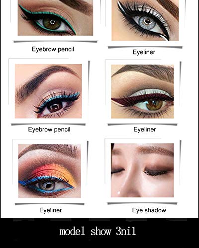 Lamavido Delineador de ojos, Lápiz delineador de ojos o de labios de la pluma,Internet 12 colores maquillaje lápiz para ceja brillo sombra labio eyeliner