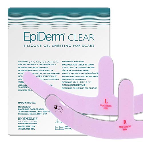 Láminas de silicona EpiDerm Mastopexia (1x2 Unidades/transparente Parches de cicatriz contra Cicatrices en el Mama, de Biodermis