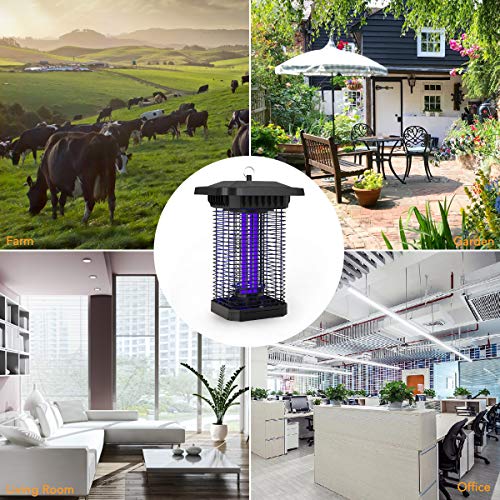 Lámpara Anti Mosquitos, FOCHEA 18W UV Mata Mosquitos Electrico Impermeable IPX4 Lampara Mata Mosquitos de Exterior y Interior Silencio para Mosquitos, Insectos, Moscas