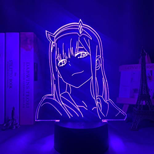 Lámpara De Ilusión 3D Luz Nocturna Led Anime Zero Two Children Baby Girls Decoración Del Dormitorio Manga Gift Darling In The Franxx Best Birthday Holiday Gifts For Children