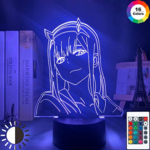 Lámpara De Ilusión 3D Luz Nocturna Led Anime Zero Two Children Baby Girls Decoración Del Dormitorio Manga Gift Darling In The Franxx Best Birthday Holiday Gifts For Children