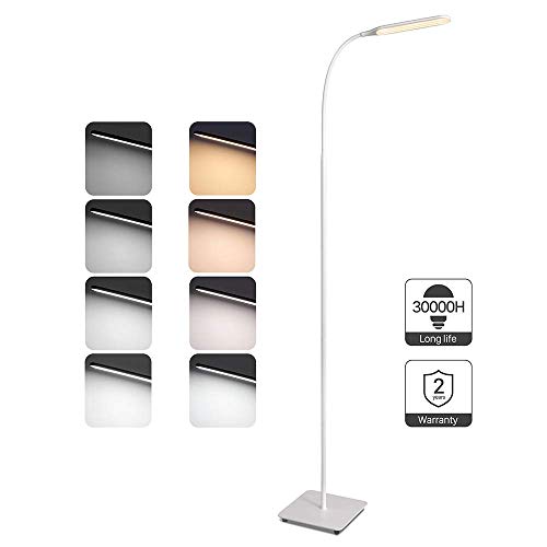 Lampara de pie LED Regulable TaoTronics Luz de Pie para Salon, Dormitorio, Estudio y Leer, Diseño Moderno, Luz cuidado Ojos, Bajo Consumo, Blanco