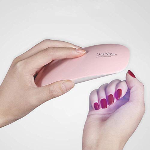 Lámpara LED UV Uñas 6W portátil Secador de Uñas para Unas de Gel manicura Shellac Gel Esmalte de Uñas Manicura Pedicure (ROSADO)