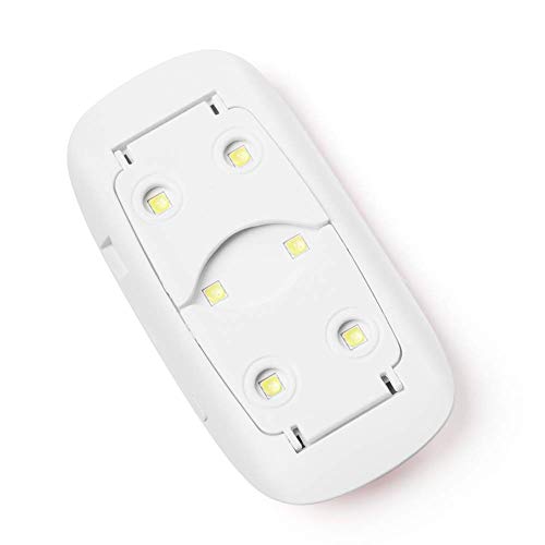 Lámpara LED UV Uñas 6W portátil Secador de Uñas para Unas de Gel manicura Shellac Gel Esmalte de Uñas Manicura Pedicure (ROSADO)