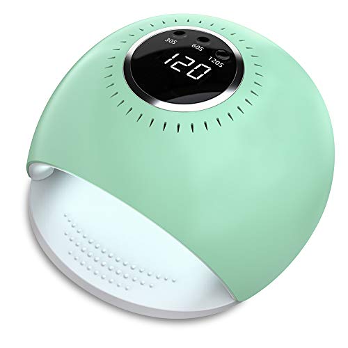 Lámpara LED UV Uñas - 84W Secador de Uñas con 5 segundos de secado rapido y Sensor Automático para manicura/pedicura de esmalte de uñas (verde)
